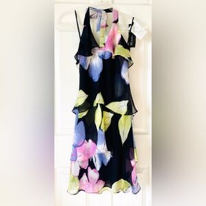 Floral Sleeveless Halter Dress